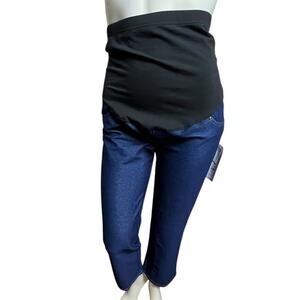 Maternity High Waist Denim Pants with Belly Band – Size S (4-6)